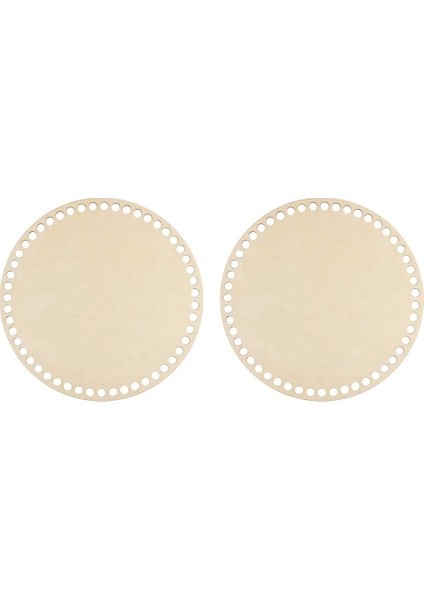 2pcs 20 cm Doğal Ahşap Sepet Alt Delikli Dıy Örgü Için Daire Boş Ahşap Taban Tığ Torbası Alt Şekillendirici Zanaat (Yurt Dışından)
