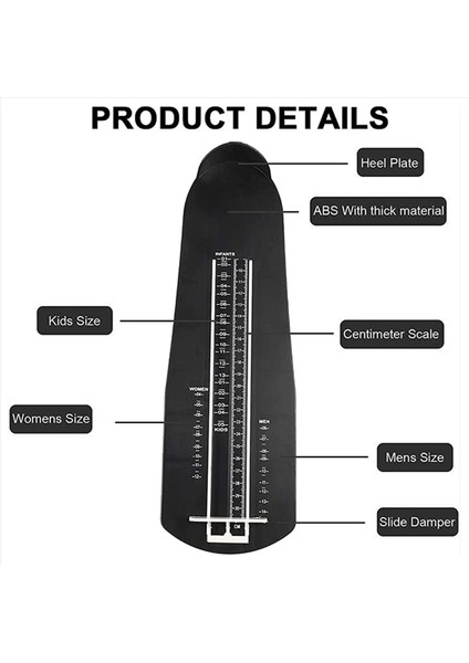 3x Profesyonel Ayak Ölçüm Cihazı Abd Standart Ayakkabı Sizer Ayakkabı Ölçüm Cihazı Cetvel Sizer Çocuklar ve Yetişkinler (Yurt Dışından) fiyatları