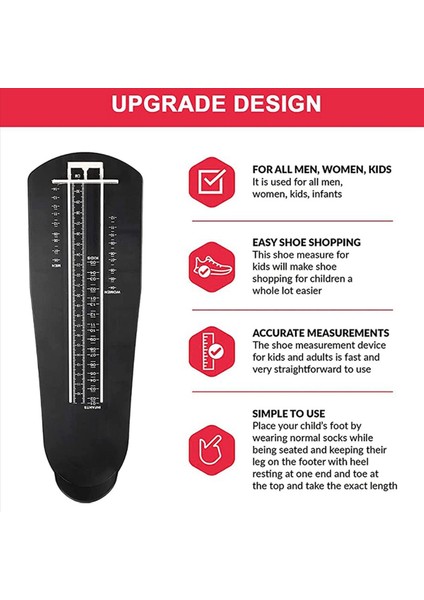 3x Profesyonel Ayak Ölçüm Cihazı Abd Standart Ayakkabı Sizer Ayakkabı Ölçüm Cihazı Cetvel Sizer Çocuklar ve Yetişkinler (Yurt Dışından) indirimleri