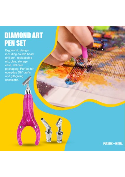Ergonomik Elmas Sanat Boya Kalemi 3 Metal Uçlu Elmas Sanat Aksesuarları Yetişkinler Için 5d Elmas Matkap Kalem Kiti Pembe (Yurt Dışından) fırsatları