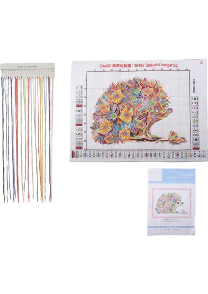 Yetişkinler Için Damgalı Çapraz Dikiş Kitleri Yeni Başlayanlar 11CT Dıy Nakış Iğne Çalışması Kiti - Güzel Kirpi 38X27CM (Yurt Dışından)