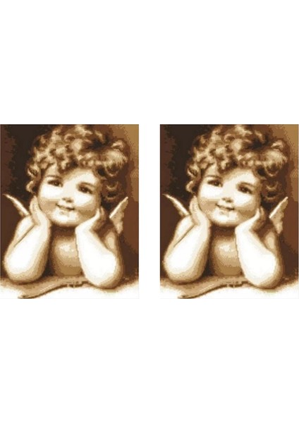 2x Yuvarlak Tam Elmas Melek Kız Elmas Boyama Duvar Dekorasyonu (Yurt Dışından)