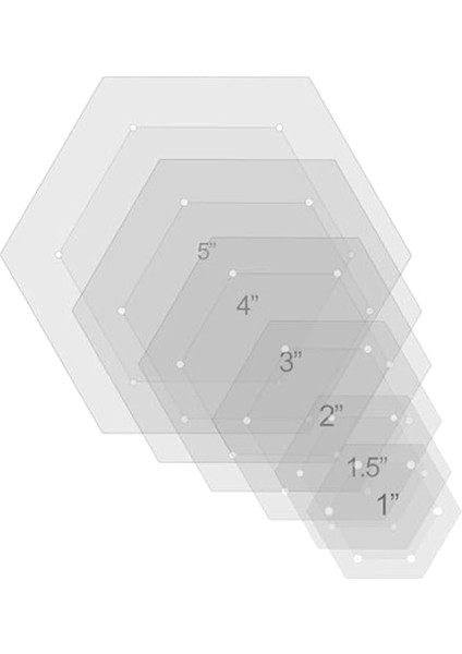 6pcs Altıgen Kapitone Şablonu Akrilik Kapitone Yöneticileri ve Şablonları Ekleme Dikiş Şablonları Dikiş Hafifi (Yurt Dışından)