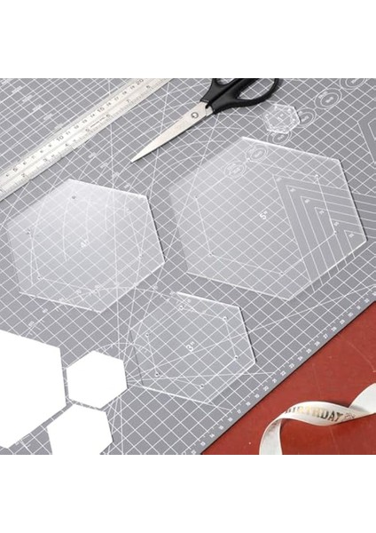 6pcs Altıgen Kapitone Şablonu Akrilik Kapitone Yöneticileri ve Şablonları Ekleme Dikiş Şablonları Dikiş Hafifi (Yurt Dışından) modelleri