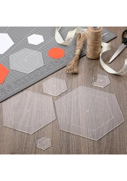 6pcs Altıgen Kapitone Şablonu Akrilik Kapitone Yöneticileri ve Şablonları Ekleme Dikiş Şablonları Dikiş Hafifi (Yurt Dışından) indirimleri