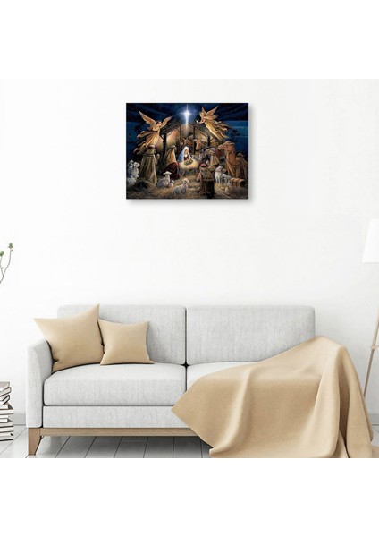 Dıy Nakış Meleği Melek Isa Hıristiyan Boyama Çapraz Dikiş Tam Yuvarlak Noel Süslemeleri Ev Için (Yurt Dışından) modelleri