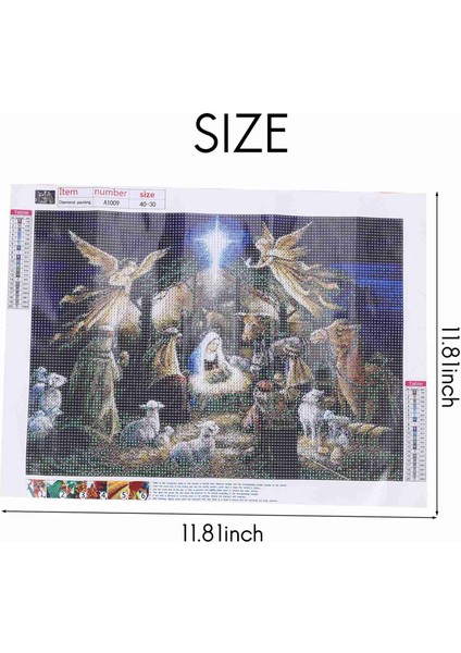 Dıy Nakış Meleği Melek Isa Hıristiyan Boyama Çapraz Dikiş Tam Yuvarlak Noel Süslemeleri Ev Için (Yurt Dışından) fırsatları