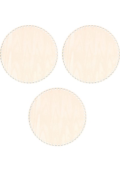 3pcs 30CM Doğal Ahşap Sepet Alt Delikli Dıy Örgü Için Daire Boş Ahşap Taban Tığ Torbası Alt Şekillendirici Zanaat (Yurt Dışından)