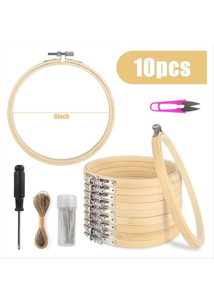 10 Adet Nakış Çemberleri 6 Inç Ayarlanabilir Bambu Daire Çember Halkası Ev Süsleri Zanaat Için Toplu (Yurt Dışından) modelleri