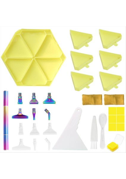 6 Izgara Paleti Elmas Boyama Tepsisi Kitleri Altıgen Büyük Kapasiteli Matkap Plakası Elmas Boyama Kalem Kalemi Çapraz Dikiş D (Yurt Dışından)