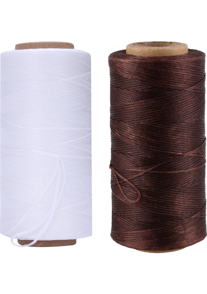 2 Pcs 260M 150D 1mm Deri Dikiş Mumlu Balmumu Iplik El Iğne Kablo Zanaat Diy Yeni Renk Beyaz ve Açık Kahverengi (Yurt Dışından)