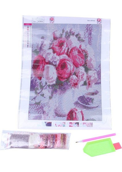 2 Set Dıy Yuvarlak Matkap Elmas Boyama Çapraz Dikiş Mozaikleri Tam% 100 Kapak Nakış &quot Kahve ve Gül&quot ve Yaz Çiçeği (Yurt Dışından) modelleri