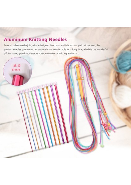 23 Pcs Tunisian Tığ Işi Kanca Seti Plastik Kablo Afgan Tığ Hook ve Tunus Afgan Alüminyum Örgü Iğneleri (Yurt Dışından) fiyatları