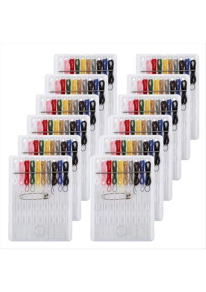 12 Kutu Dikiş Kiti Mini Dikiş Kiti Hızlı Düzeltme Kiti Dikiş Kiti Seyahat Acil Düzeltme Kiti Ön Dişli Iğne ve Iplik Kiti (Yurt Dışından)