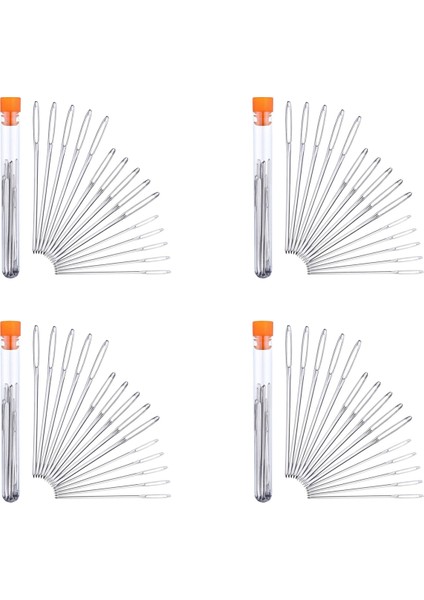 60 Adet Künt Iğneler Paslanmaz Çelik Büyük Göz Iplik Örgü Iğneleri Dikiş Iğneleri 3 Boyut (Yurt Dışından)