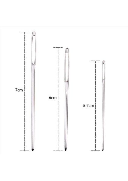 60 Adet Künt Iğneler Paslanmaz Çelik Büyük Göz Iplik Örgü Iğneleri Dikiş Iğneleri 3 Boyut (Yurt Dışından) fiyatları