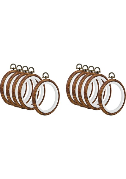 10 Adet Nakış Çemberleri Taklit Edilen Ahşap Nakış Dairesi Yuvarlak Ekran Çerçeve Çemberi Sanat Zanaat Dikiş ve Asılı (Yurt Dışından)