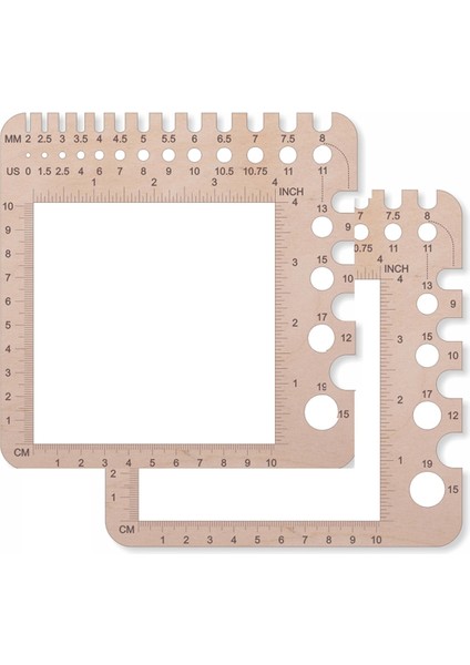Örgü Iğne Göstergesi Cetvel Tığ Kancaları Gösterge Spinnings Kontrol Kartı Iplik Sarma Kılavuzu Tahta Örgü Aracı (Yurt Dışından)