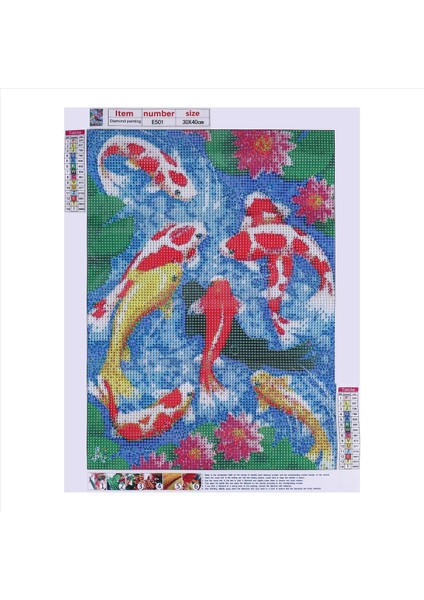 Koi Balık Elmas Boyama Kitleri Yetişkinler Için Nakış Zanaat Dekoru Çapraz Dikiş Kitleri Ev Duvar Dekorasyonu Için Araçlar (Yurt Dışından)