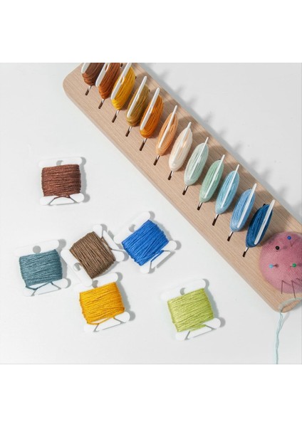 Nakış Ipliki Için Rafı Kayın Ahşap Diş Foss Organizer 12 Pcs Plastik Nakış Iplik Kartları (Dikdörtgen) (Yurt Dışından) indirimleri
