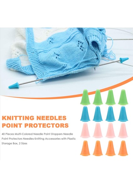 40 Adet Çok Renkli Iğne Nokta Tıpası Iğne Noktası Koruyucular Iğneler Plastik Saklama Kutusu ile Örgü Aksesuarları 2 Boyutta (Yurt Dışından) fırsatları