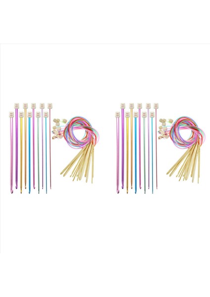 46PCS Tunus Tığ Işi Kanca Seti Plastik Kablo Afghan Tığ Işi ve Tunus Afgan Alüminyum Örgü Iğneleri Içerir (Yurt Dışından)