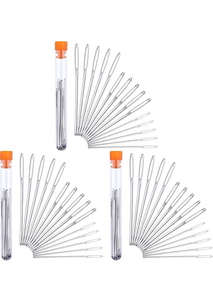 45 Adet Künt Iğneler Paslanmaz Çelik Büyük Göz Iplik Örgü Iğneleri Dikiş Iğneleri 3 Boyut (Yurt Dışından)