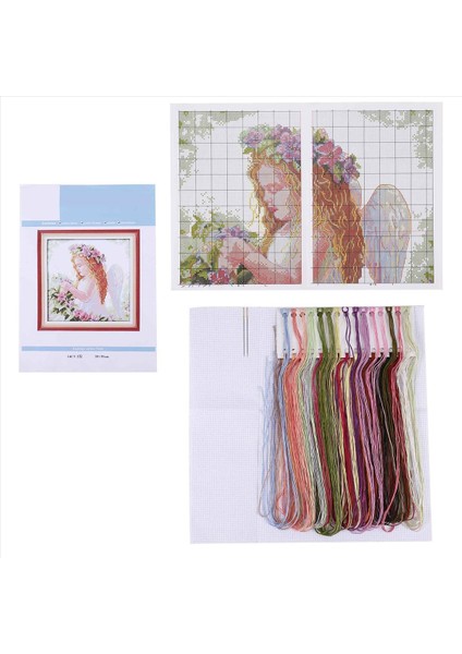 El Sanatları Çiçek Melek Çapraz Dikiş Kiti 14CT 35*35CM (Yurt Dışından) fiyatları