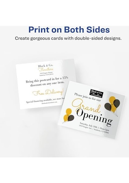 Yazdırılabilir Kartpostallar, 10,8 cm x 14 Cm, Parlak Beyaz, Mürekkep Püskürtmeli Yazıcılar Için 100 Boş Kartpostal (08383) fiyatları