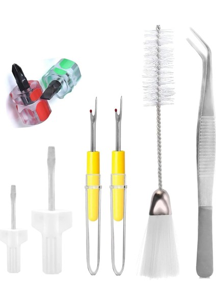 Dikiş Makinesi Temizleme Kiti 8 Adet Dikiş Makinesi Onarım Aletleri Dikiş Makinesi Için Çift Başlı Fırça (Yurt Dışından)