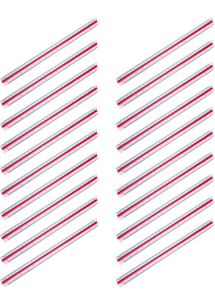 20X 1 20 1 25 1 50 1 75 1 100 1 125 Plastik Üçgen Ölçekli Cetvel (Yurt Dışından)