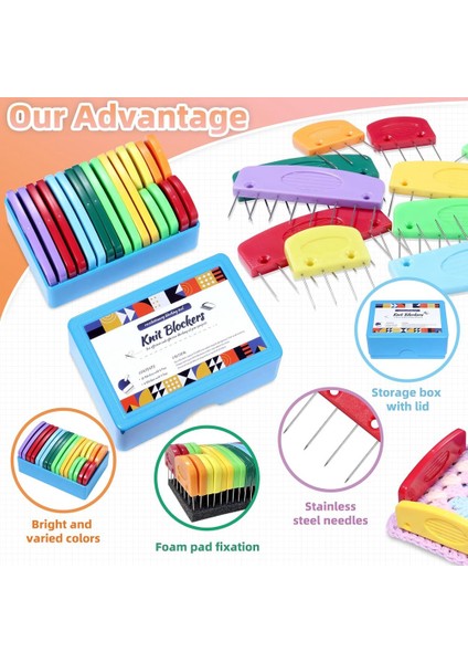 20 Adet Örgü Bloker Pimleri Taraklar Renk Örgü Blokerler Engelleme Için Taraklar Gökkuşağı Örgü Bloker Pinleri Engelleme Paspasları Engellemek Için (Yurt Dışından) fiyatları