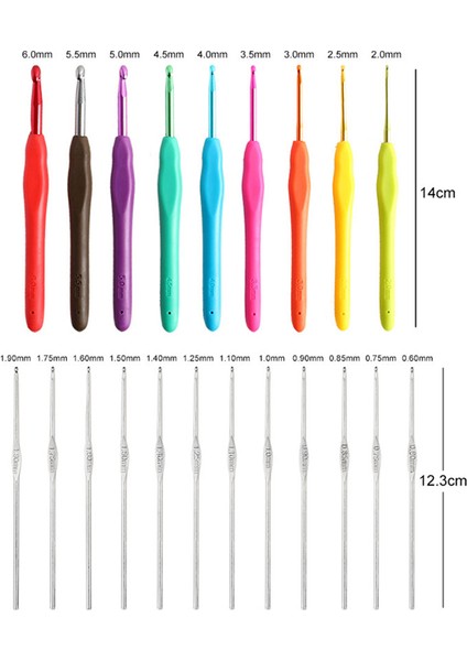 Yeni Başlayanlar Için Tığ Işi Kiti Tığ Işi Kancalar Ergonomik Yumuşak Saplı Tığ Işi Kanca Depolama Çantası ile Tığ Işi Alet (Yurt Dışından)