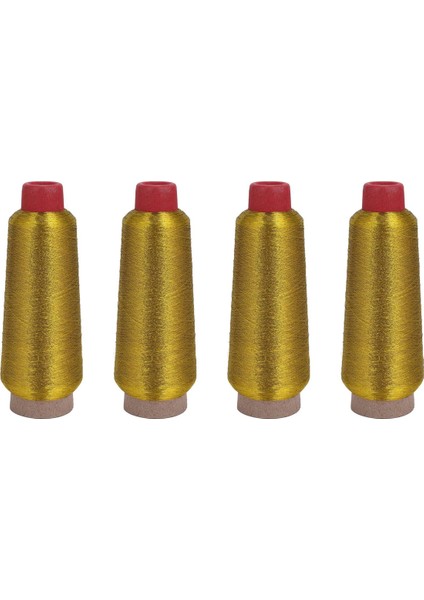 4x Bilgisayar Çapraz Dikiş Nakış Iplikleri 3000M Dikiş Iplik Çizgisi Tekstil Metalik Iplik Dokuma Nakış Çizgisi Altın (Yurt Dışından)