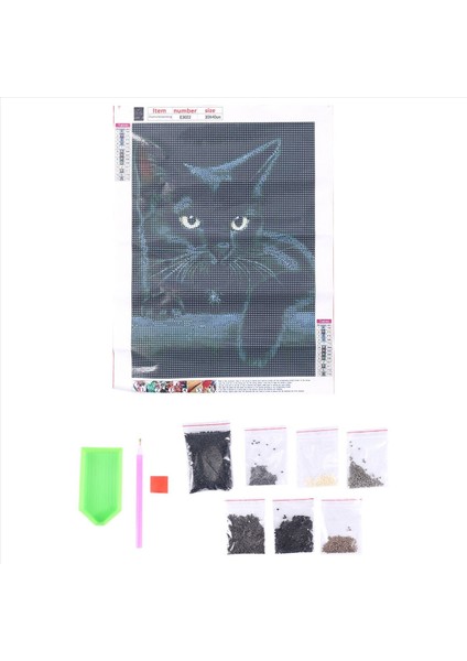 Hayvan Siyah Kedi Elmas Boya Yuvarlak Elmas Nakış Sanatı Elmas Diy El Işçiliği Sevimli Evcil Hayvan Bulmaca (Yurt Dışından) modelleri
