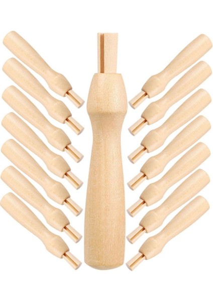 16PCS Poking Eğlenceli Aracı Keçe Iğneleri Kulplar Keçe Sapları Iğne Keçeleştirme Sapı Seti Zımba Deliği Ahşap Bileşeni (Yurt Dışından)