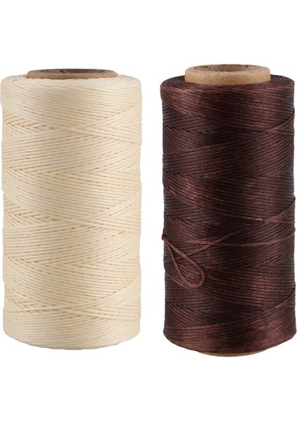 2x 260M 150D 1mm Deri Dikiş Mumlu Balmumu Iplik El Iğne Kablo Zanaat Dıy Yeni Renk Krem Renkli ve Açık Kahverengi (Yurt Dışından)
