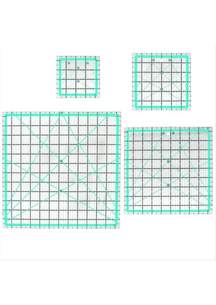 4pcs Square Quilting Cetvel (12 5/9 5/6/4 5inch) Dikiş Akrilik Cetvel Kayma Önleyici Cetvel Diy Kapitone Araçları (Yurt Dışından) fiyatları