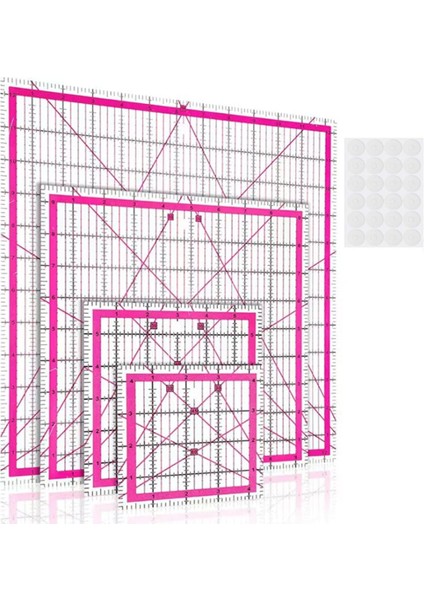 4pcs Kapitone Cetvel Kare Akrilik Kapitone Cetvel Kumaş Kesme Cetveli Açık Mark Akrilik Cetvel ve Ütü Cetveli B (Yurt Dışından)
