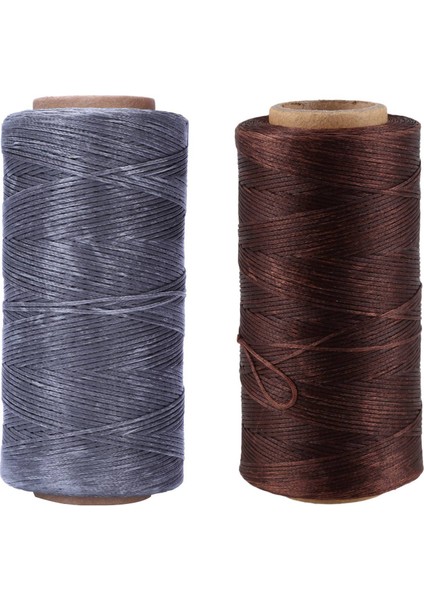 2 Pcs 260M 150D 1mm Deri Dikiş Mumlu Balmumu Iplik El Iğne Kablosu Zanaat Dıy Yeni Renk Açık Kahverengi ve Gri (Yurt Dışından)