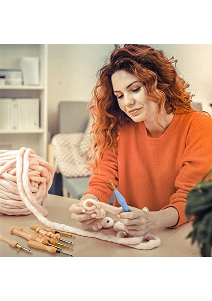 7 Pcs Nakış Punch Iğne Ipliği Dikiş Ahşap Tutamak Yumruk Iğne Nakış Kalemi Halı Kanca (Yurt Dışından) modelleri