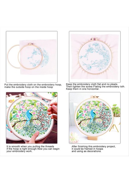 4 Set Dıy Nakış Kiti Yeni Başlayanlar Için Yetişkinler El Nakış Kiti Kuş Çember Renk Dişleri Araçlar Içerir (Yurt Dışından) fiyatları