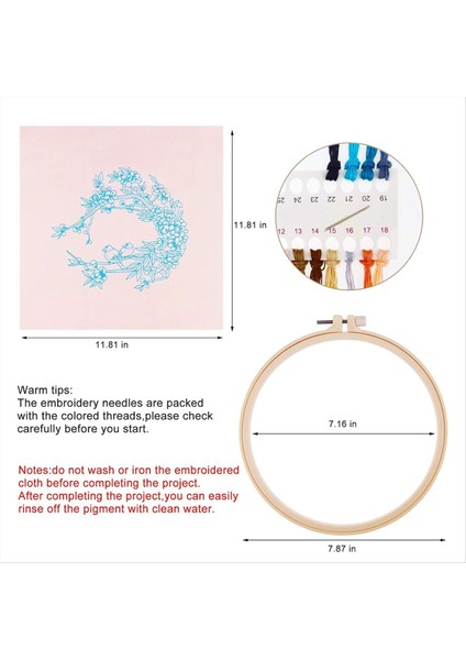 4 Set Dıy Nakış Kiti Yeni Başlayanlar Için Yetişkinler El Nakış Kiti Kuş Çember Renk Dişleri Araçlar Içerir (Yurt Dışından) indirimleri