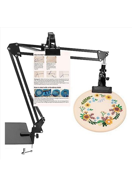 2x Nakış Çember Tutucu Talimat Tutucu ile Ayarlanabilir Nakış Çember Tutucu Çapraz Stitchand Nakış Projeleri (Yurt Dışından) fiyatları