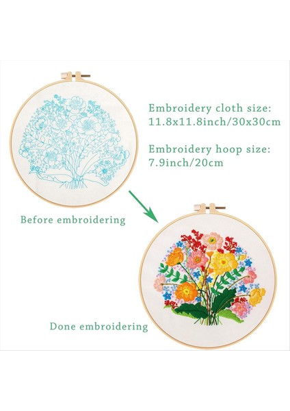 4 Set Dıy Nakış Kiti Yeni Başlayanlar Için Yetişkinler El Nakış Kiti Çiçek Çember Renk Dişleri Araçlar Içerir (Yurt Dışından) fiyatları