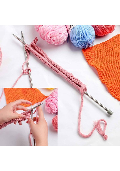 Örme Iğneleri Düz Tek Sivri Örgü Iğneleri Kiti 22 Adet Metal Kısa Örgü Pimleri ve Kullanışlı Saklama Torbası (Yurt Dışından) indirimleri