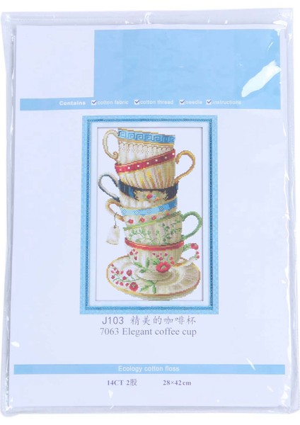 2 Set Dıy El Yapımı Nakış Çapraz Dikiş Takım Emboider Set Ev Dekorasyonu 1 Set 14CT Kahve Bardakları Desen Çapraz Dikiş 28X42CM &amp 1 Set Mutfak Soyulması 29X48CM (Yurt Dışından) indirimleri