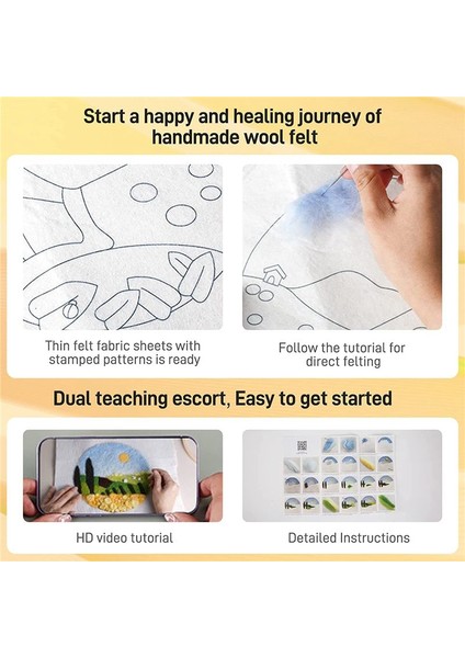 2 Iğne Keçe Kitleri Iğne Keçe Starter Kiti Yün Keçe Malzemeleri Talimatlar Iğne Keçe Pedleri Keçe Iğneleri W350+W406 (Yurt Dışından) fırsatları