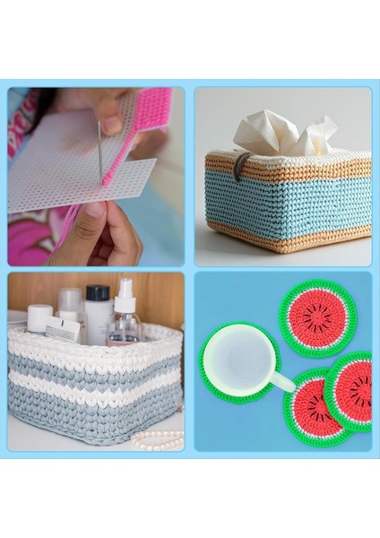 7 Nakış Akrilik Iplik Işçiliği Tığ Işaretleri ve Akvaryum Bölücüler Yapmak Için Plastik Örgü Tuval Sayfalarını Sayın (Yurt Dışından) fırsatları