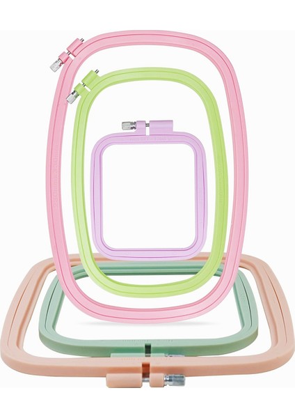 Dıy El Sanatları Için Kare Nakış Çemberleri 5 Farklı Boyutta Çapraz Dikiş Çemberleri Renkli Plastik Nakış Çemberleri (Yurt Dışından)